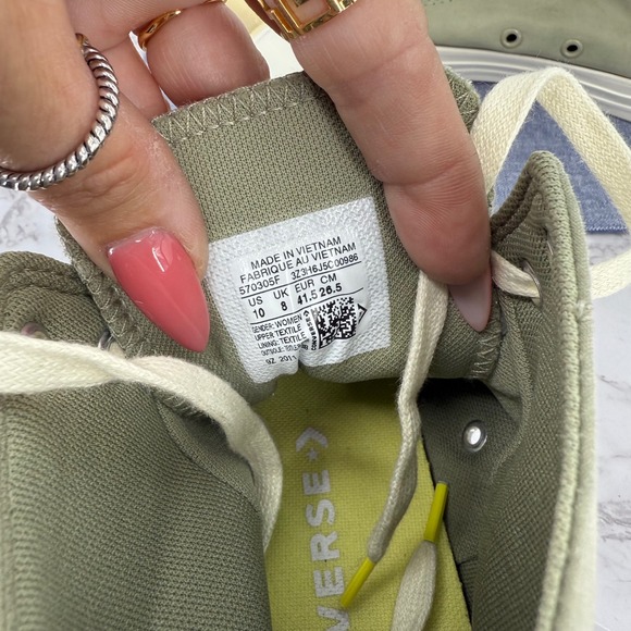 Converse Chuck Taylor All Star High Top Olive Green Sneakers 10 Retro Streetwear - Picture 2 of 8